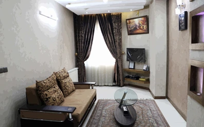 نمای داخل اتاق هتل آپارتمان بعثت اصفهان