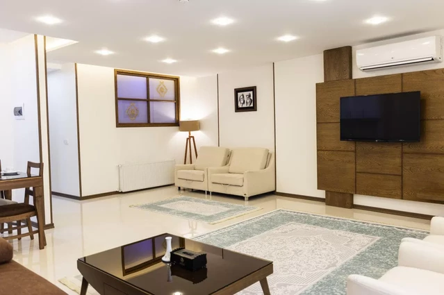 فضای نشیمن داخل واحد ها هتل فیروزه متین مشهد