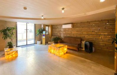 ورودی و لابی هتل آپارتمان پارتیکان اصفهان با نورپردازی های جذاب