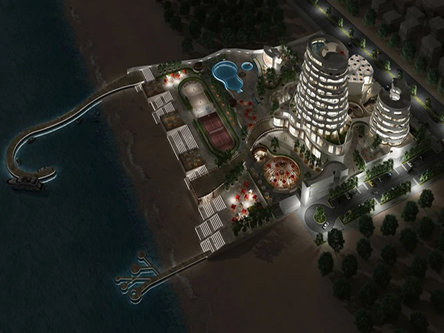 نمای بالا در شب